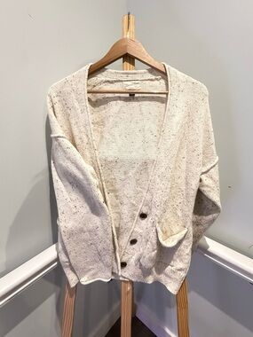 Universal Thread Cream Speckled Button-Up Cardigan